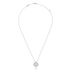 CLOVER White and Silver Necklace