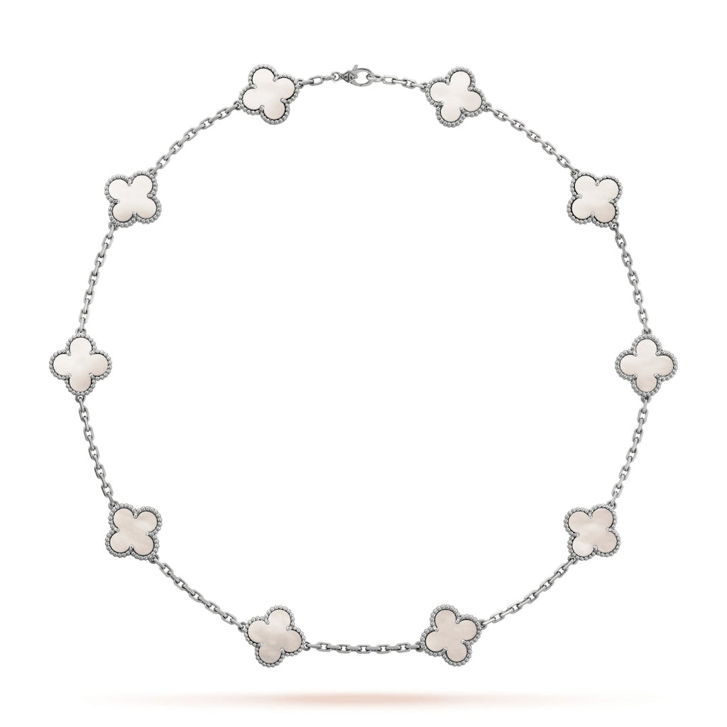 CLOVER | 10-Motive Silver Necklace