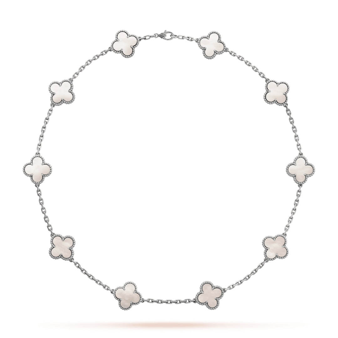 CLOVER | 10-Motive Silver Necklace