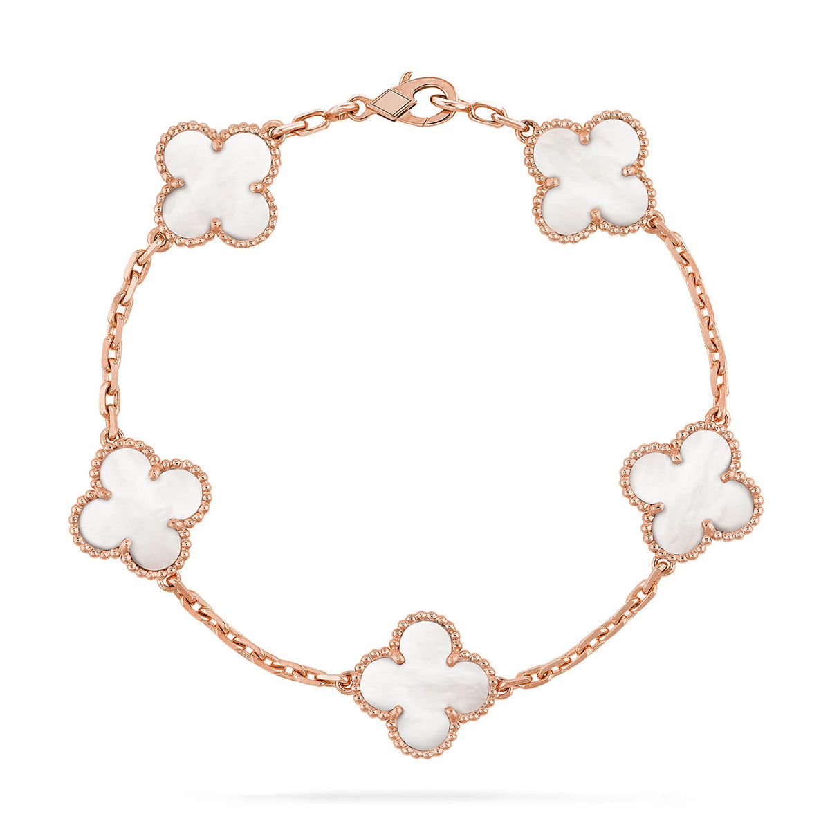 CLOVER WHITE PEARL MOP 5 MOTIF BRACELET COLLECTION