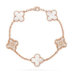 CLOVER WHITE PEARL MOP 5 MOTIF BRACELET COLLECTION