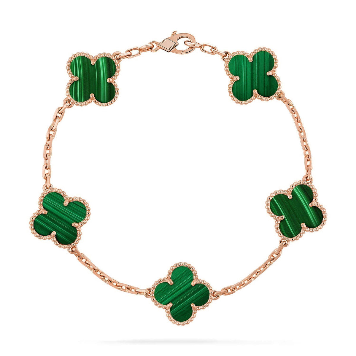 CLOVER 5 MOTIF MALACHITE BRACELET COLLECTION VIP