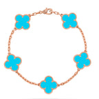 CLOVER 5 MOTIF TURQUOISE BRACELET COLLECTION