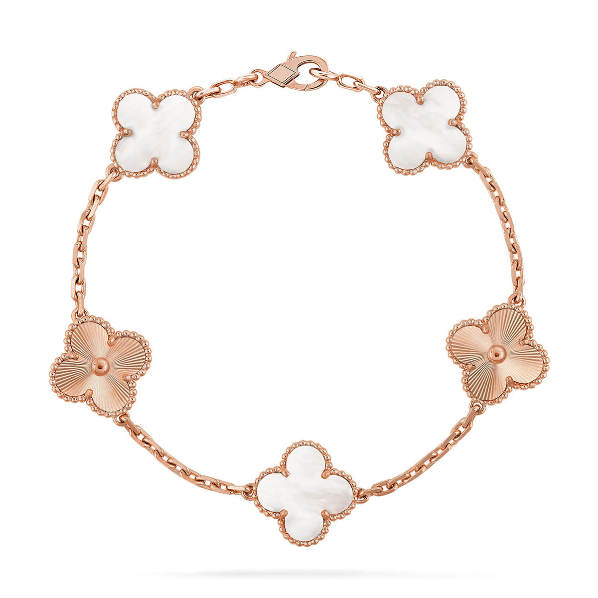 CLOVER WHITE PEARL MOP 5 MOTIF BRACELET COLLECTION