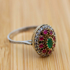 Antique Bohemian Gemstone Ring