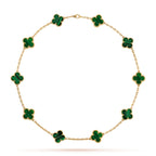 CLOVER | 10-Motif Green Necklace - Vibrant Green Statement Piece