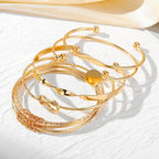 5pcs Twist Bangle Bracelet Stack