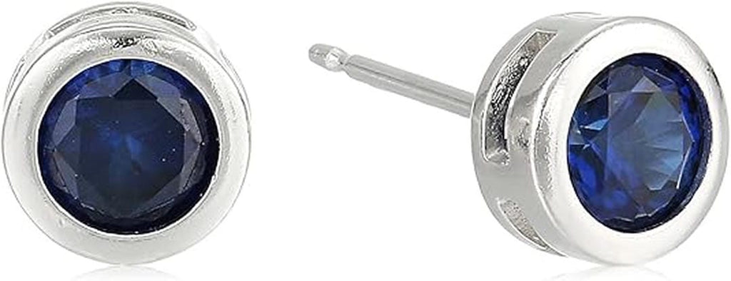 Sapphire Bezel Stud Earrings