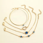 Sapphire Golden Hearts Bracelet Set