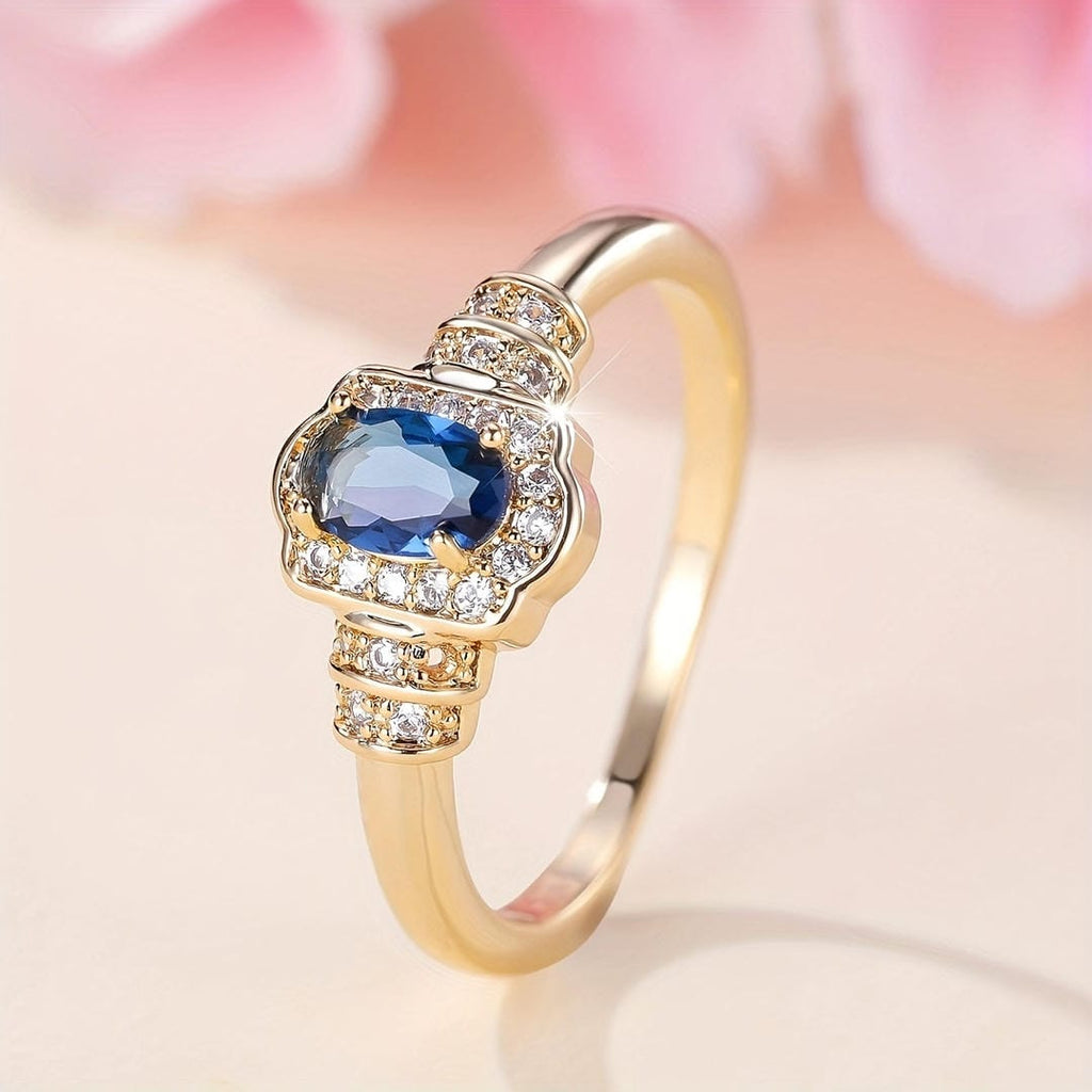 Heirloom Sapphire Halo Crystal Ring