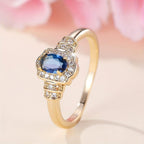 Heirloom Sapphire Halo Crystal Ring