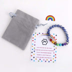 Rainbow Bridge Memorial Bracelet – 7 Chakra Bead Gift for Pet Loss