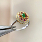 Antique Bohemian Gemstone Ring