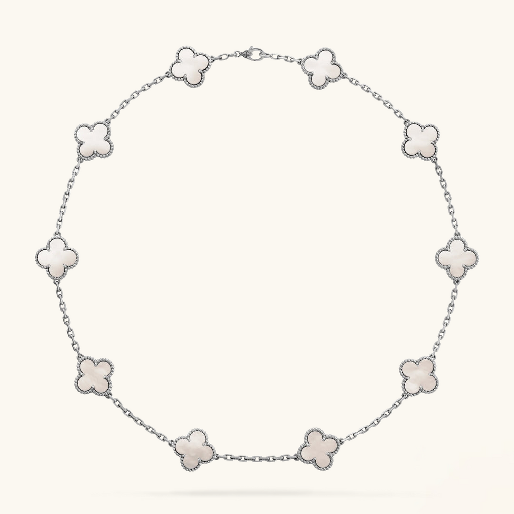CLOVER | 10-Motive Silver Necklace