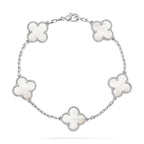 CLOVER WHITE PEARL MOP 5 MOTIF BRACELET COLLECTION