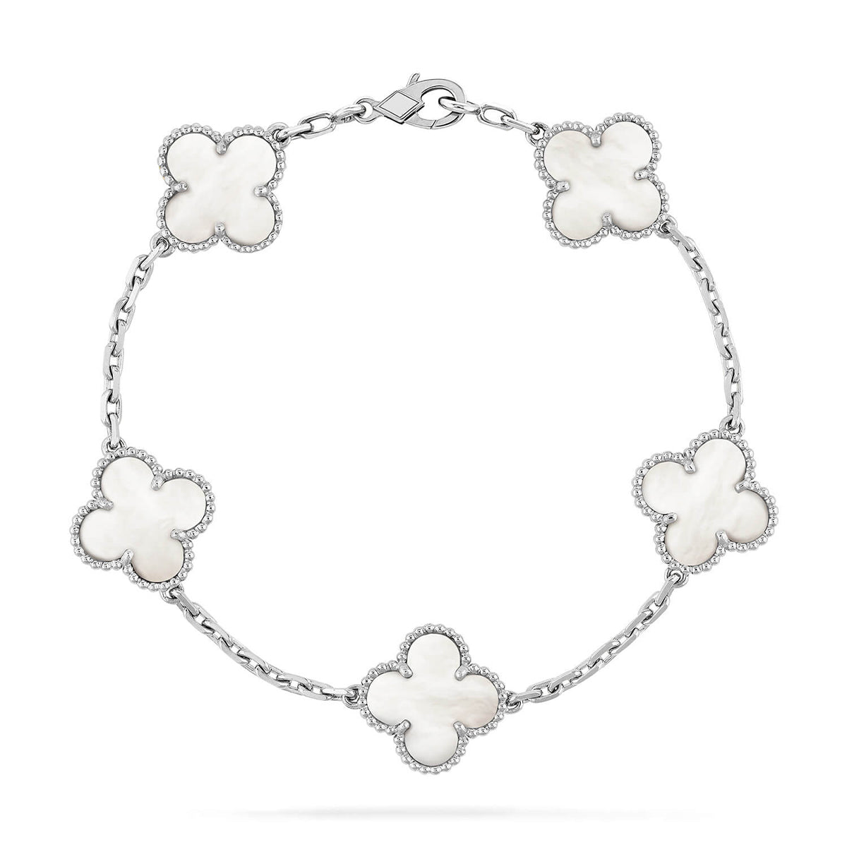 CLOVER WHITE PEARL MOP 5 MOTIF BRACELET COLLECTION