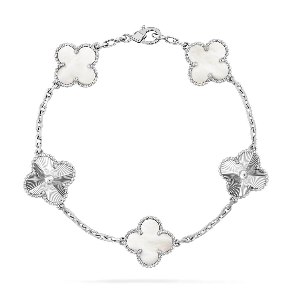 CLOVER WHITE PEARL MOP 5 MOTIF BRACELET COLLECTION