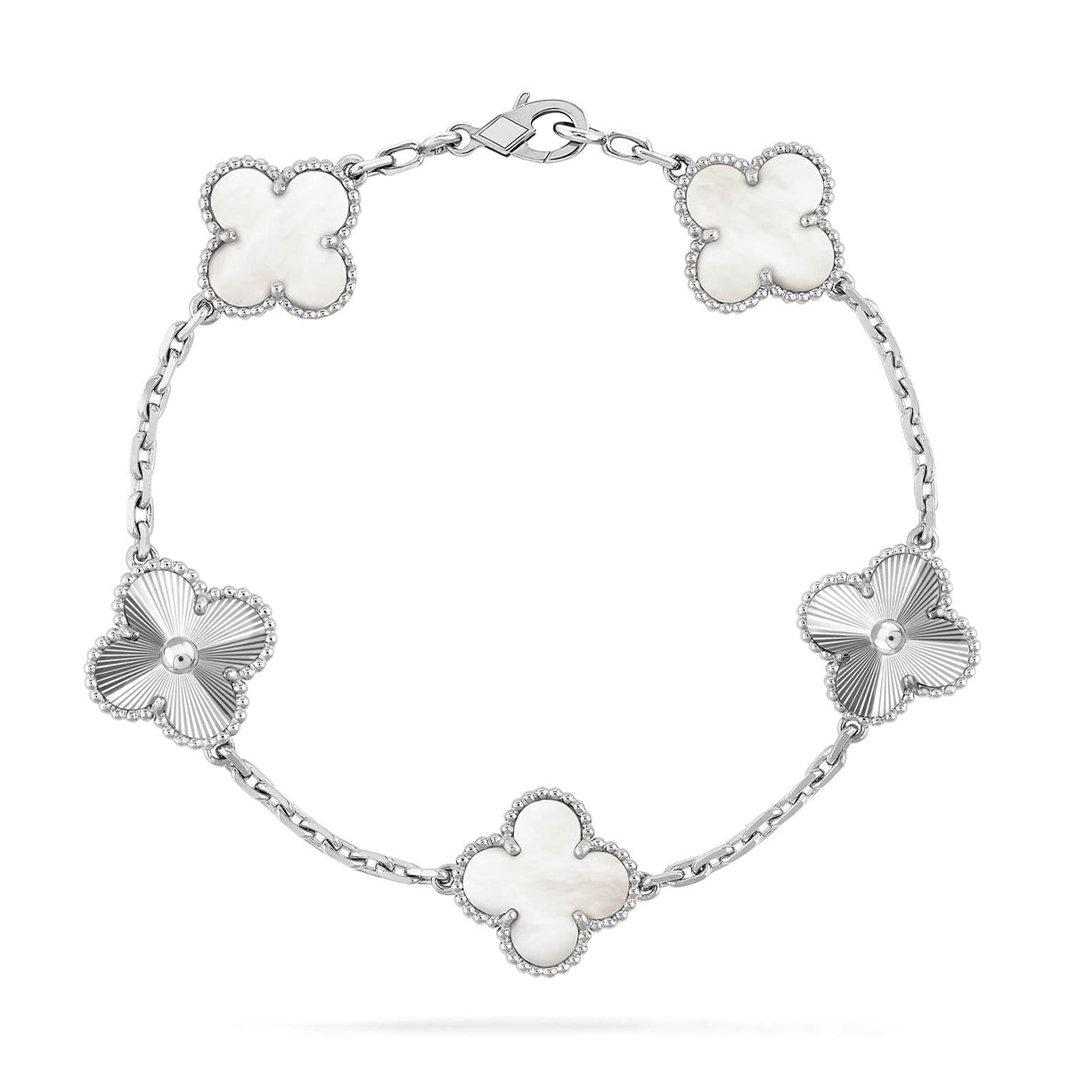 CLOVER WHITE PEARL MOP 5 MOTIF BRACELET COLLECTION