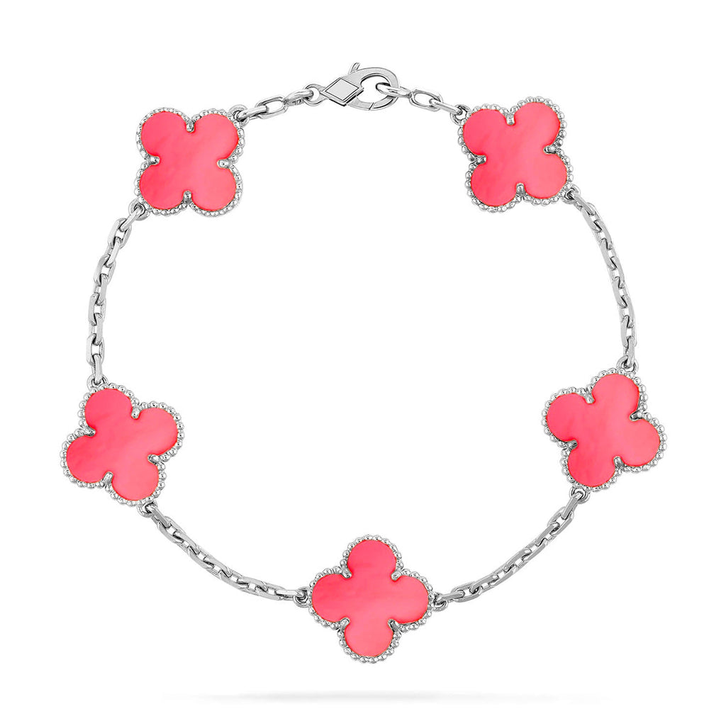 CLOVER 5 MOTIFS PINK MOP BRACELET COLLECTION