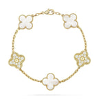 CLOVER WHITE PEARL MOP 5 MOTIF BRACELET COLLECTION