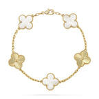 CLOVER WHITE PEARL MOP 5 MOTIF BRACELET COLLECTION