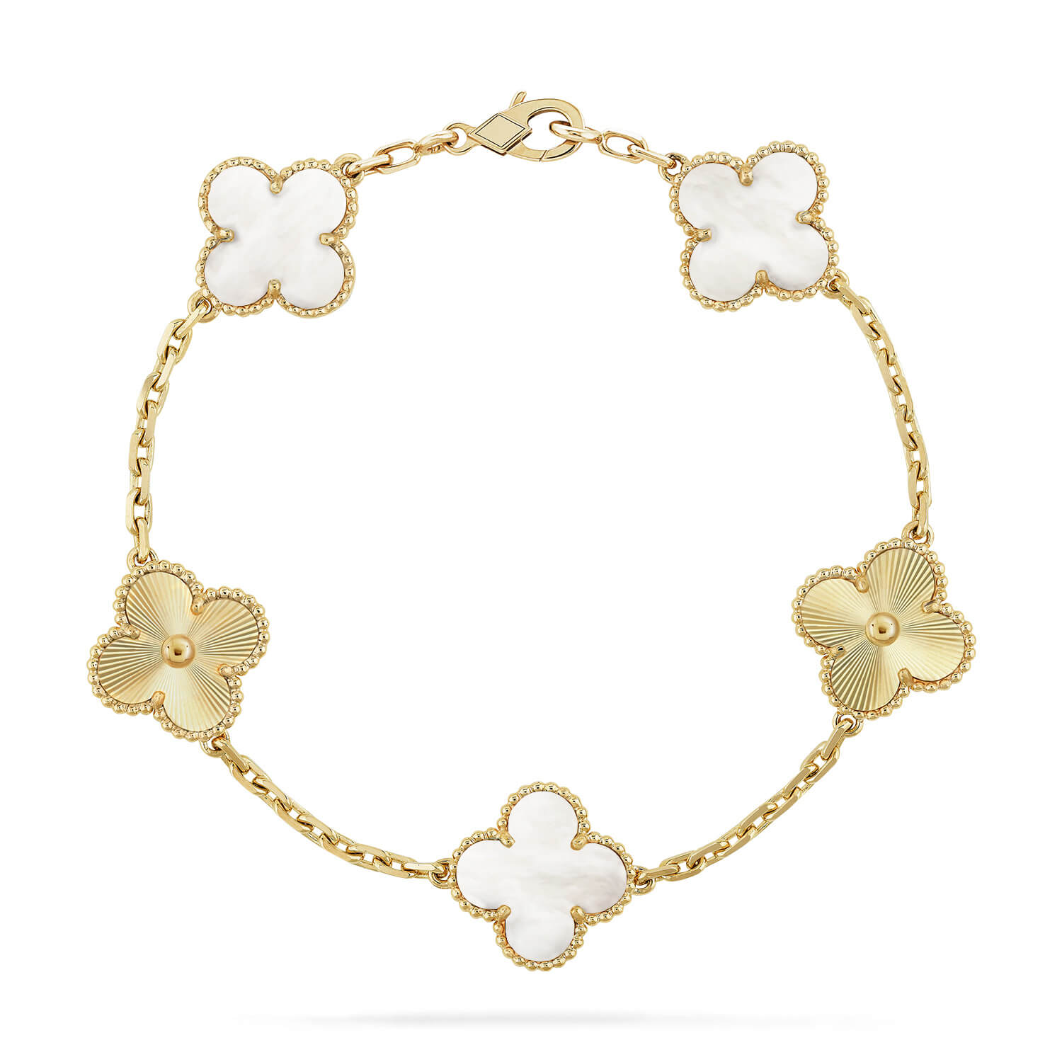 CLOVER WHITE PEARL MOP 5 MOTIF BRACELET COLLECTION