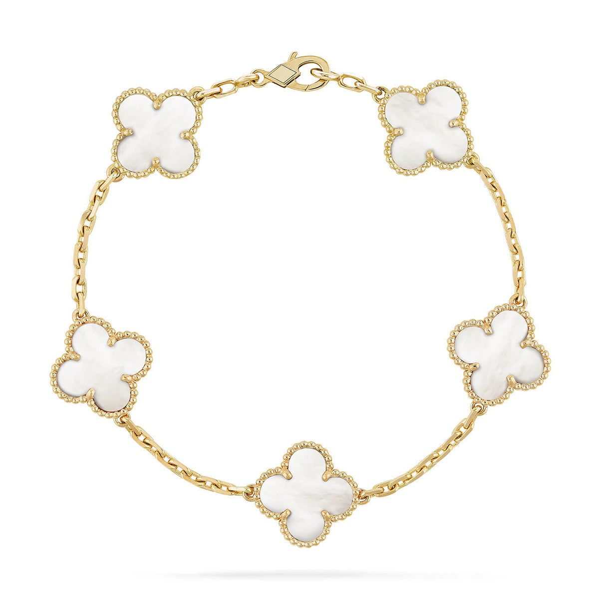 CLOVER WHITE PEARL MOP 5 MOTIF BRACELET COLLECTION