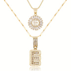 2pc 14k Diamond Letter Initial Necklaces