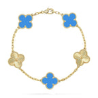 CLOVER 5 MOTIF BLUE AGATE BRACELET COLLECTION
