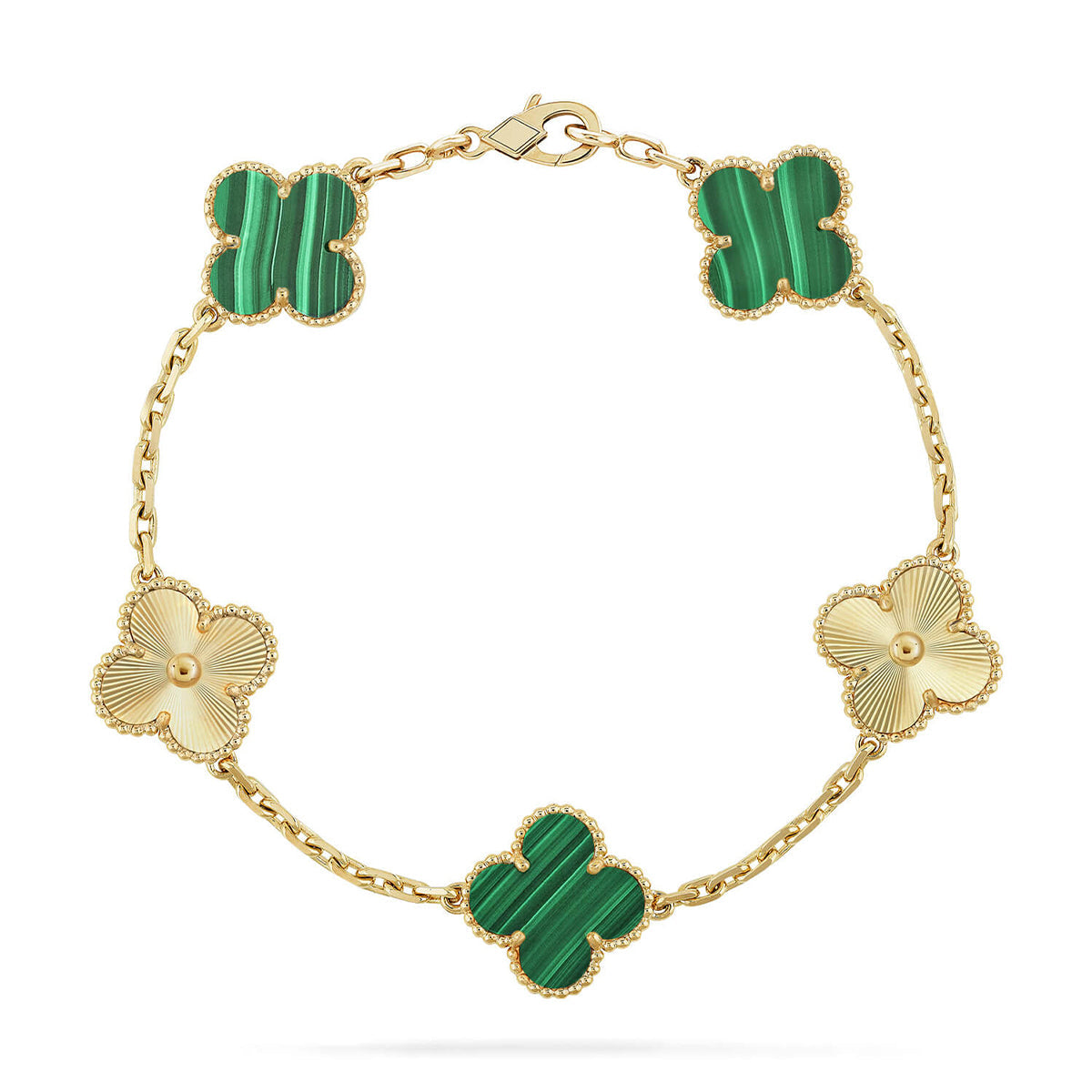 CLOVER 5 MOTIF MALACHITE BRACELET COLLECTION VIP