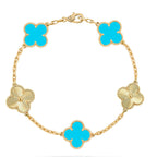 CLOVER 5 MOTIF TURQUOISE BRACELET COLLECTION
