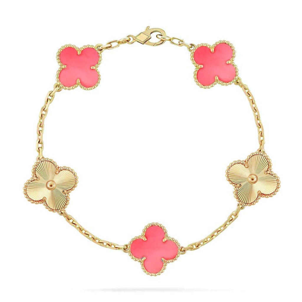 CLOVER 5 MOTIFS PINK MOP BRACELET COLLECTION