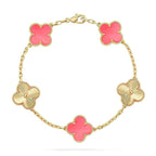 CLOVER 5 MOTIFS PINK MOP BRACELET COLLECTION