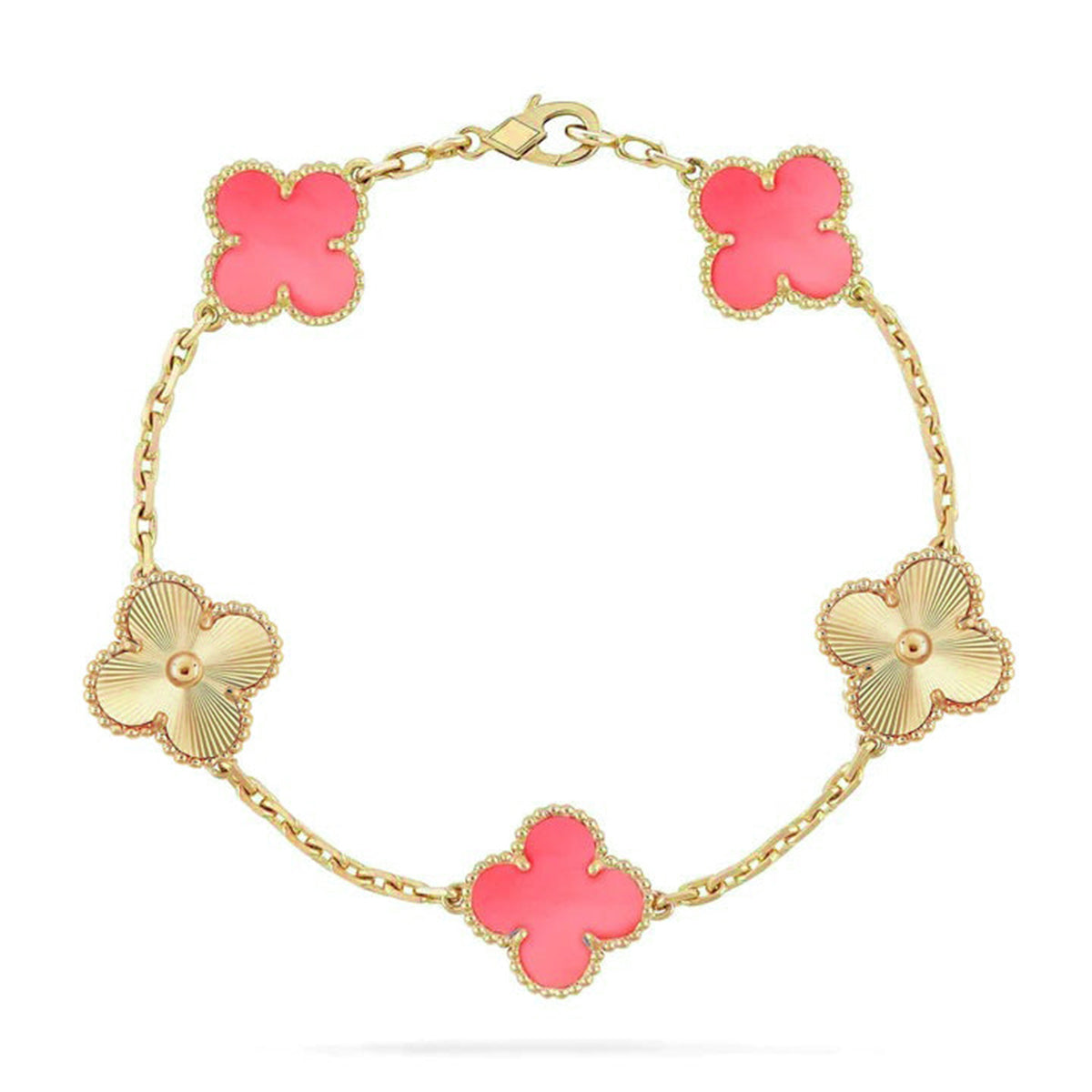 CLOVER 5 MOTIFS PINK MOP BRACELET COLLECTION
