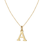 14k Minimal Serif Initial Necklace