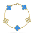CLOVER 5 MOTIF BLUE AGATE BRACELET COLLECTION