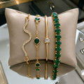 Green Gemstone Bracelet Set