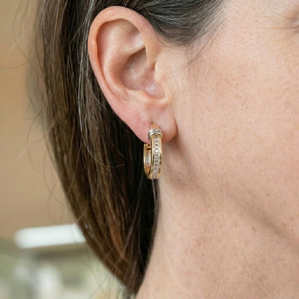 Vintage gold and diamond earrings