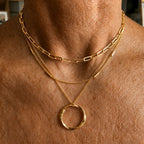 Classic Three Row Gold Necklace