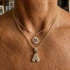 Pave Letter Initial Necklace Set