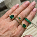 Zarina Exquisite Emerald Gold Ring Set