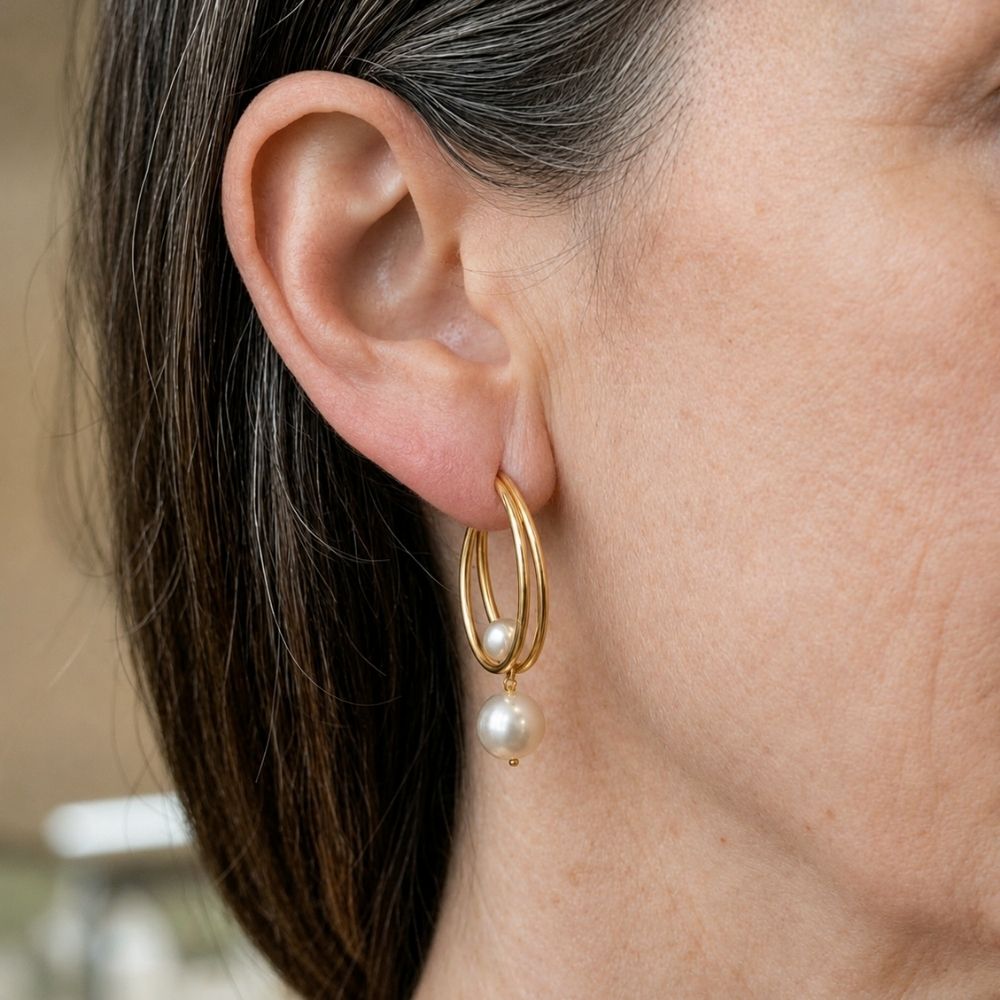 Vintage Gold Pearl Earrings