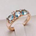 Elegant Blue Vintage Zirconia Ring