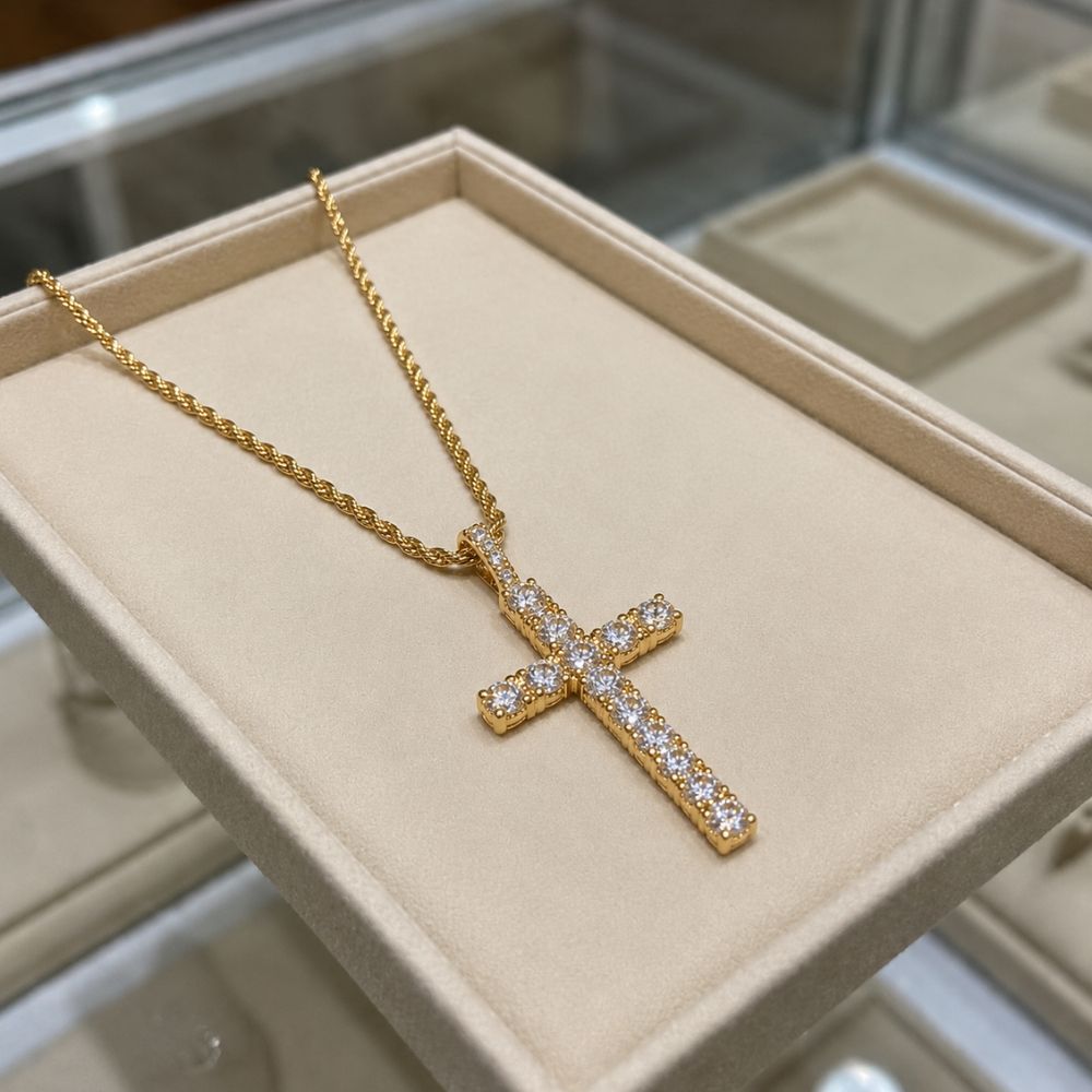 Classic Diamond Cross Necklace