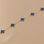 CLOVER 5 MOTIF BLUE AGATE BRACELET COLLECTION