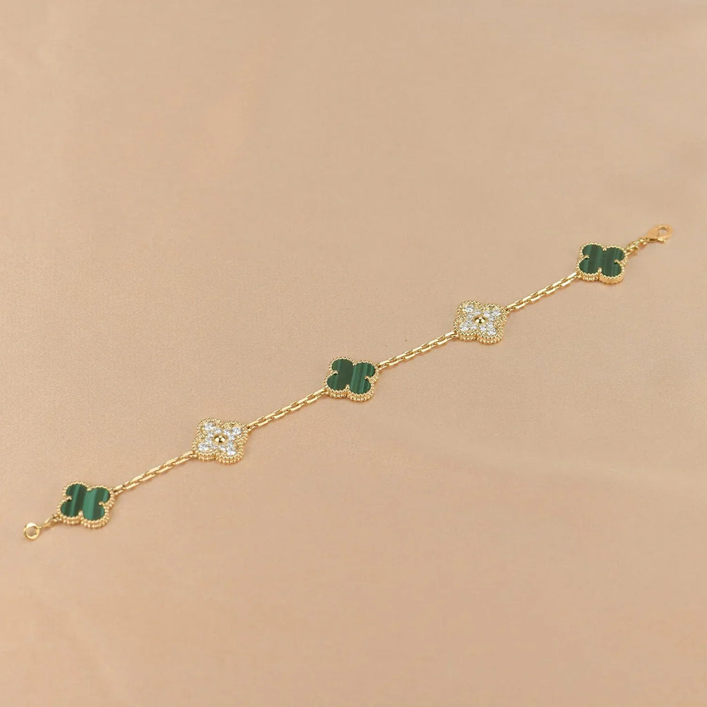 CLOVER 5 MOTIF MALACHITE BRACELET COLLECTION VIP