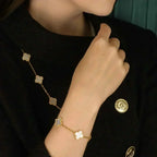 CLOVER WHITE PEARL MOP 5 MOTIF BRACELET COLLECTION