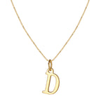 14k Minimal Serif Initial Necklace