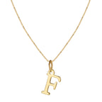 14k Minimal Serif Initial Necklace