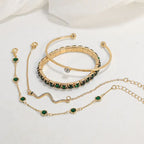 Green Gemstone Bracelet Set